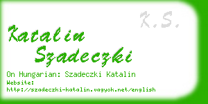 katalin szadeczki business card